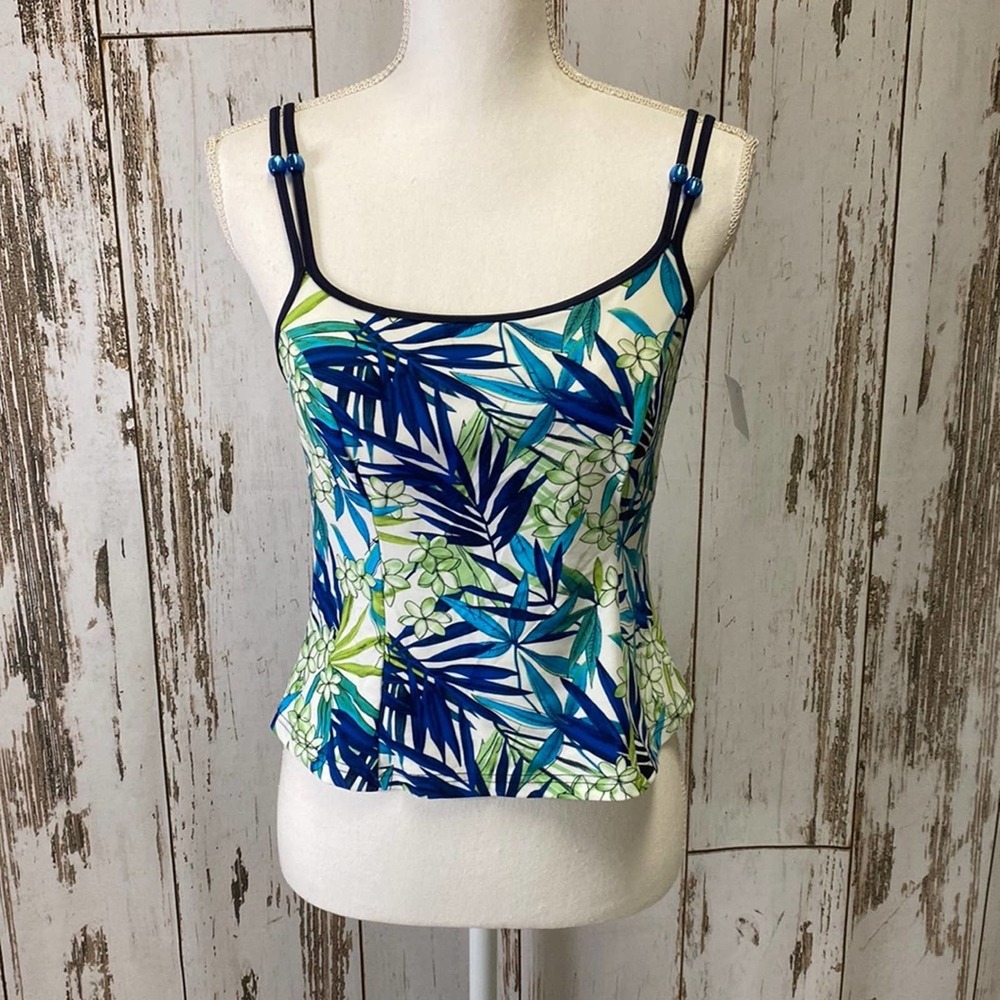 Fashion and Bug Blue And Green Tropical Tankini